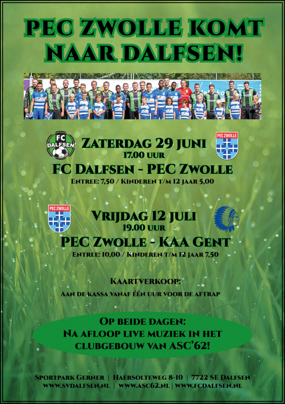 Informatie kaartverkoop duels PEC Zwolle in Dalfsen - SV ...